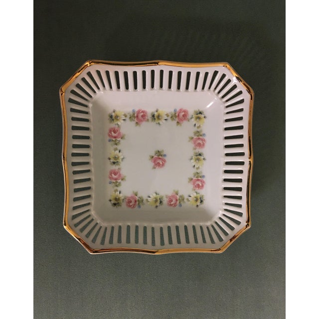 Antique Schumann Bavaria Rosebud Patterned Bon-Bon Plate For Sale - Image 11 of 11