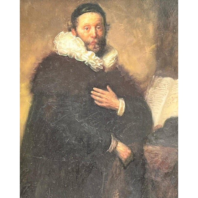 J Gaston, Portrait of Don Gianni Cononico, Head of Catholic Church, Palermo, 20th Century, Oil on Board, Framed For Sale - Image 4 of 13