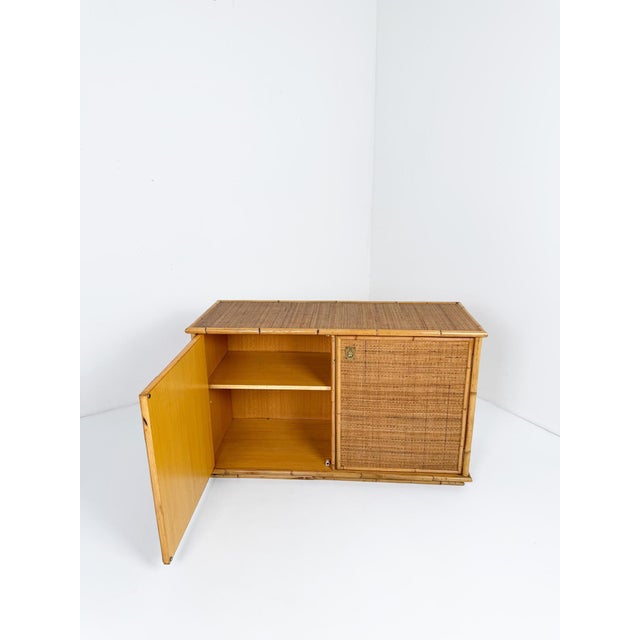 1970s Mid-Century Italian Bamboo, Rattan and Cane Sideboard by Dal Vera, Italy, 1970s For Sale - Image 5 of 18