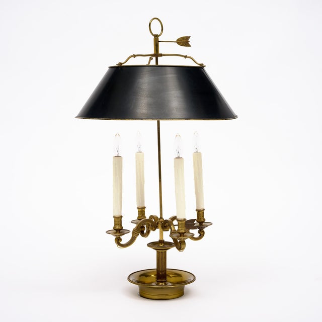 Vintage Large French Empire Style Bouillotte Lamp For Sale In Austin - Image 6 of 9