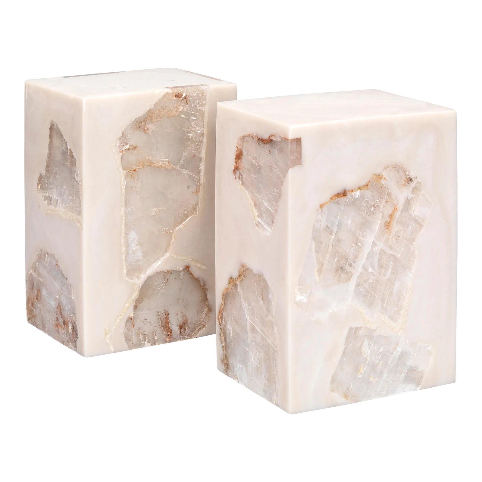 Slab Bookends in Cream Mica Set of 2 Chairish