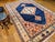Mid 20th Century Vintage Turkish Azeri Rug, Hand-Knotted Wool, Geometric Design, Navy & Red, 8x11 For Sale - Image 5 of 15