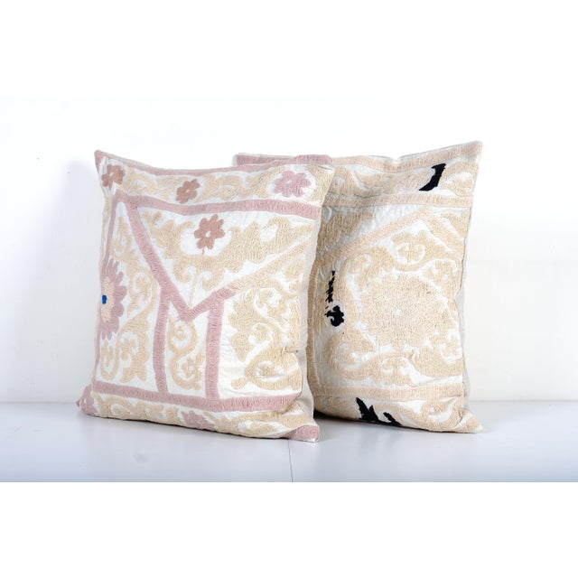 Mid-Century Modern Suzani Cushion Cover - a Pair For Sale - Image 3 of 4