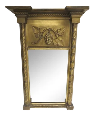 Mid 19th Century American Empire Gilt Mirror with Grape Motif