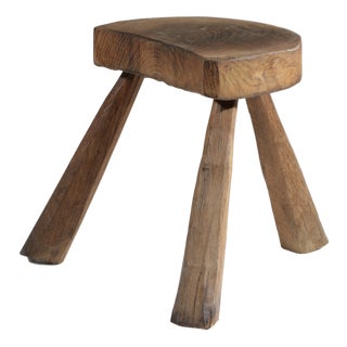 Brutalist Tripod Stool, France, 1950s For Sale