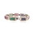 Metal 3.2 CTW Emerald Ruby Sapphire & 2.1 CTW Diamond Statement Bracelet in 18k Gold- 7.5 Inch For Sale - Image 7 of 15