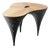Contemporary Curved Oak & Black Concrete Coffee Table by Donatas Žukauskas For Sale