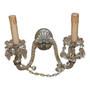 19thc Georgian Cut Crystal Wall Sconce Signed by e.f. Caldwell