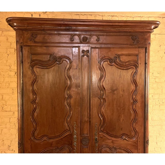 Louis XV Walnut Wardrobe, 18th Century For Sale - Image 3 of 12