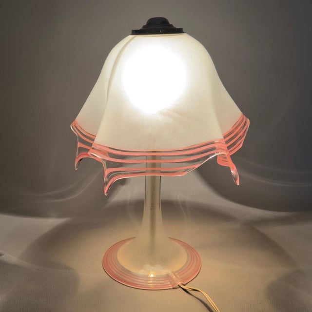 Glass Handkerchief Table Lamp in Murano Glass, 1970s For Sale - Image 7 of 15