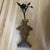 Italian 18th Century Trompe L’oeil Neoclassical Style Handpainted Urn Form Wall Ornament With Hand Forged Flower Sculpture For Sale - Image 9 of 9