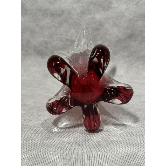 Large Sculptural Pink Art Glass Vase in the style of Chribska, 1970s For Sale - Image 4 of 7