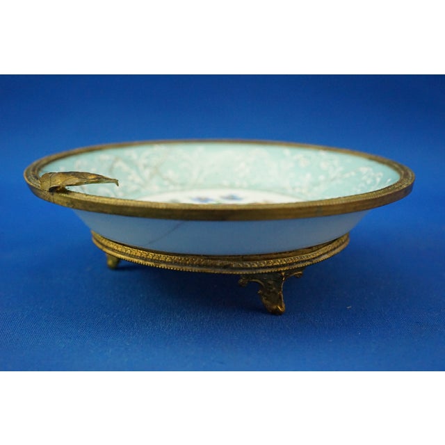 Blue Vintage Porcelain and Bronze Ashtray by Le Tallec Paris, 1920s For Sale - Image 8 of 18