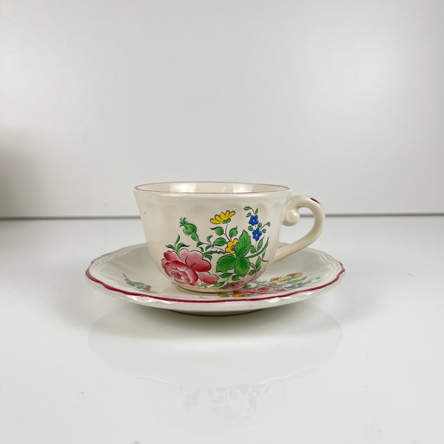 Coffee Cups with Saucers in Streetlight Pattern from KG Lunéville, 1980s, Set of 12 For Sale - Image 6 of 11