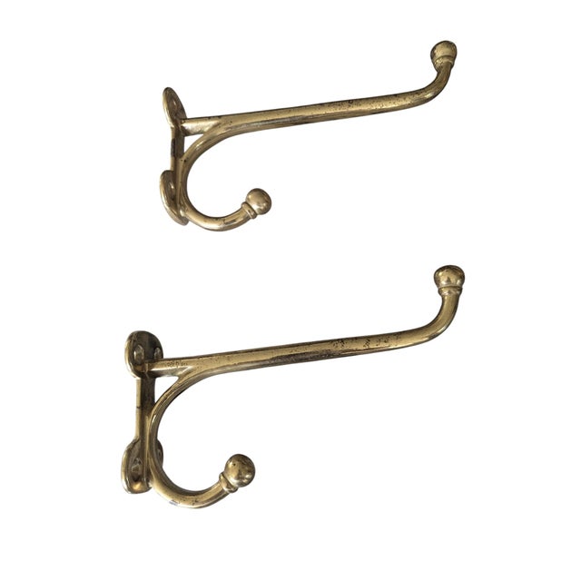 Large Scale Solid Brass Horse Tack Hooks- A Pair For Sale - Image 11 of 18