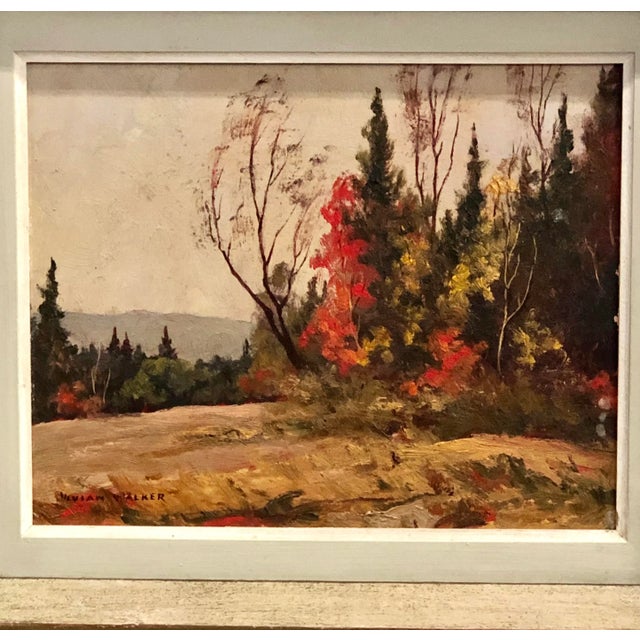 1950s Vivian Walker 1903-1972 Canadian Impressionist Autumn Landscape Oil Painting For Sale - Image 5 of 9
