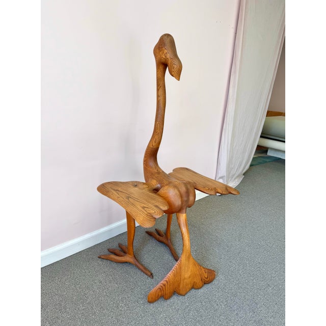 *Please see condition details. A spectacular solid oak abstract ostrich table, hand made by master woodworker Andrew J....