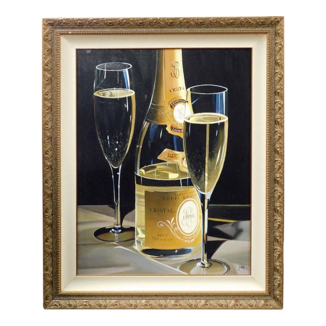 Thomas Stiltz "Champagne of Kings" Wine Giclee Canvas Signed Artwork Framed For Sale