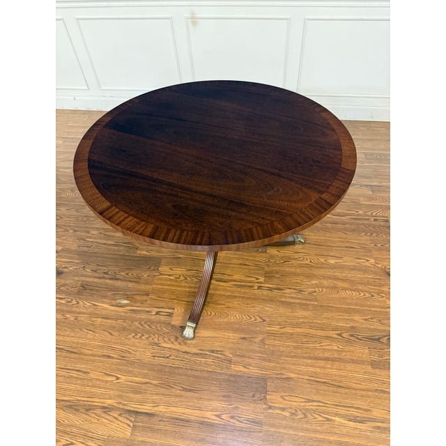 42” Diameter Georgian Style Round Accent Table by Leighton Hall - Showroom Sample For Sale - Image 9 of 9