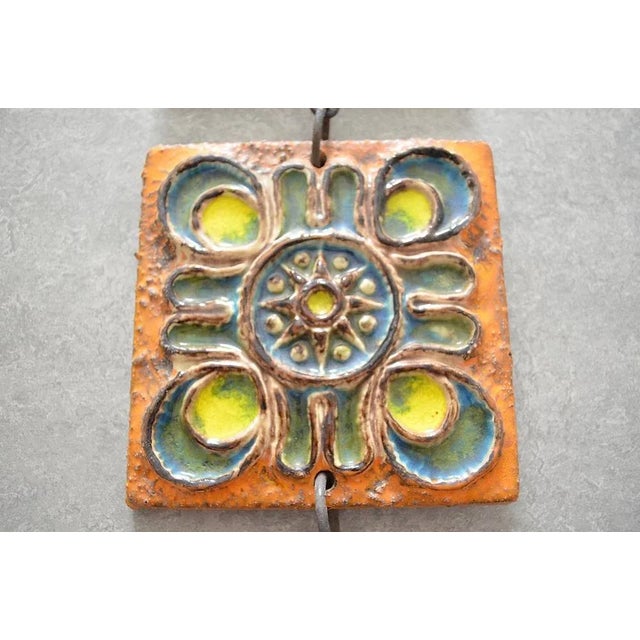 German Fat Lava wall ceramic consisting of three ceramic plates with different motifs and sizes. - The ceramic plates...