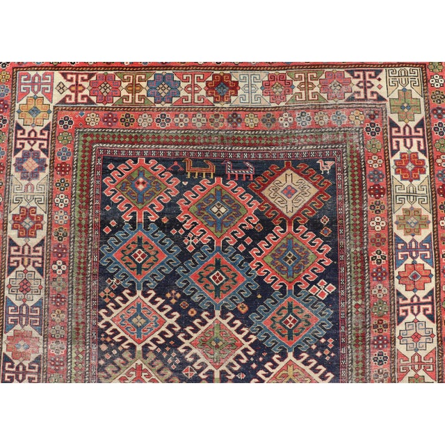 Antique Caucasian Shirvan Gallery Rug With Geometric Diamond Design 4'6 X 12'0 For Sale - Image 11 of 13