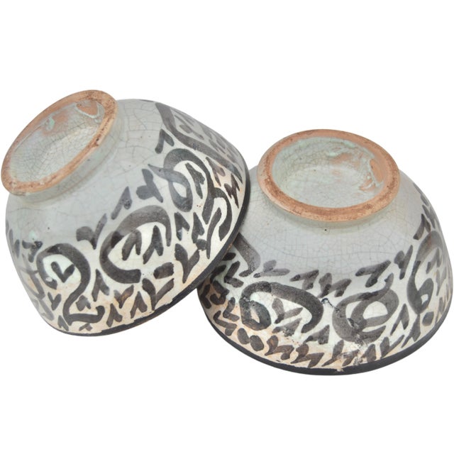 Antique Calligraphy-Patterned Moorish Ceramic Bowls- 2 Pieces For Sale - Image 9 of 9