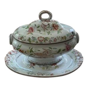 Antique Soup Tureen & Underplate Set