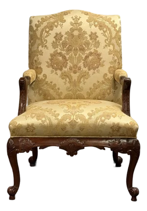 Statesville Chair Company Carved Georgian Upholstered Chair
