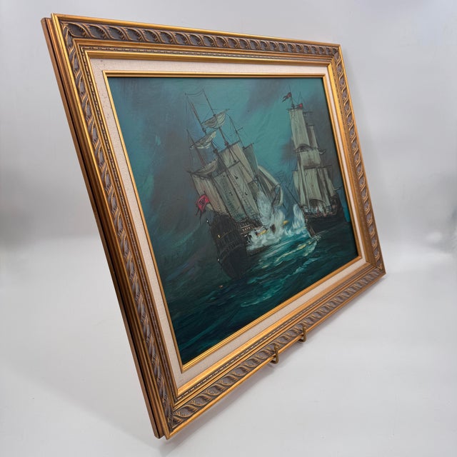 Glenn Richardson Large Naval Battle Seascape Oil Painting For Sale - Image 4 of 12