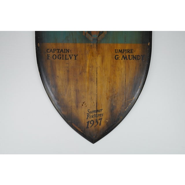 Wood 1937 Junior Carlton Cricket Club Wooden Shield For Sale - Image 7 of 10