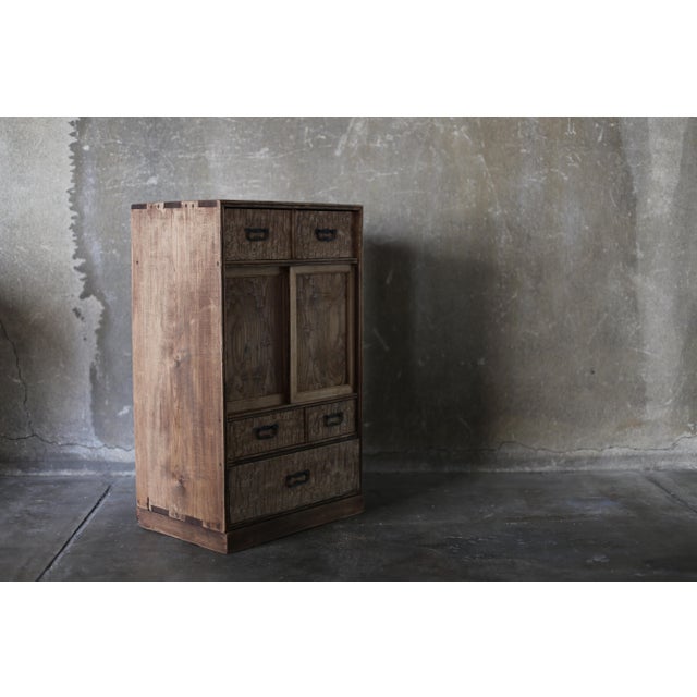 Japanese Japanese Antique Nt Tansu 1920s-1940s / Natural Color / Cabinet For Sale - Image 3 of 10