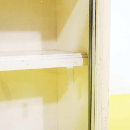 Wall-Mounted Wooden Display Cabinet with Sliding Glass Doors For Sale - Image 4 of 9