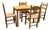 Country Style Carved Dining Table and Chairs, 1960s, Set of 5 For Sale