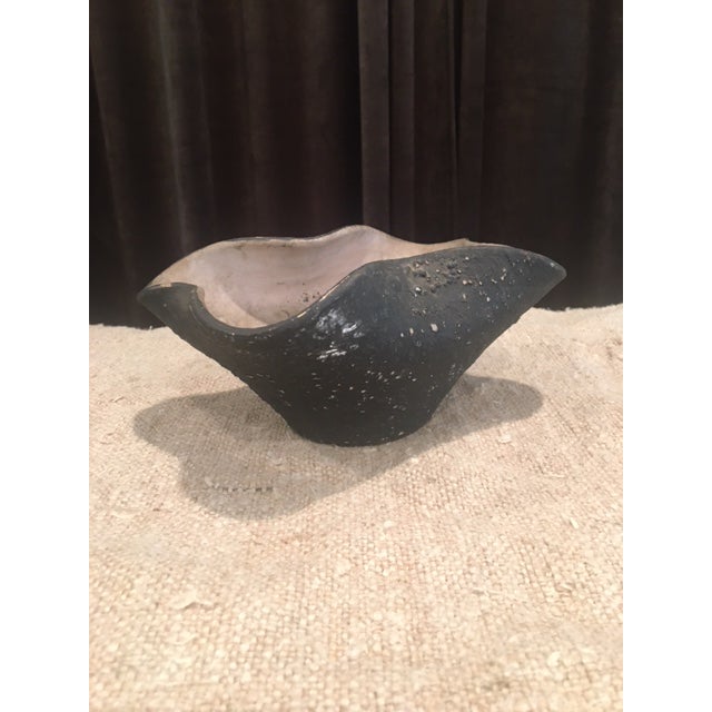 Ceramic Vintage Black Italian Handkerchief Pottery Bowl For Sale - Image 7 of 7