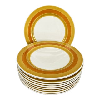 Vintage 1970s Japanese Maruto Royal M Capri Dinner Plates- Set of 10 For Sale