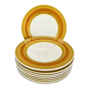 Vintage 1970s Japanese Maruto Royal M Capri Dinner Plates- Set of 10