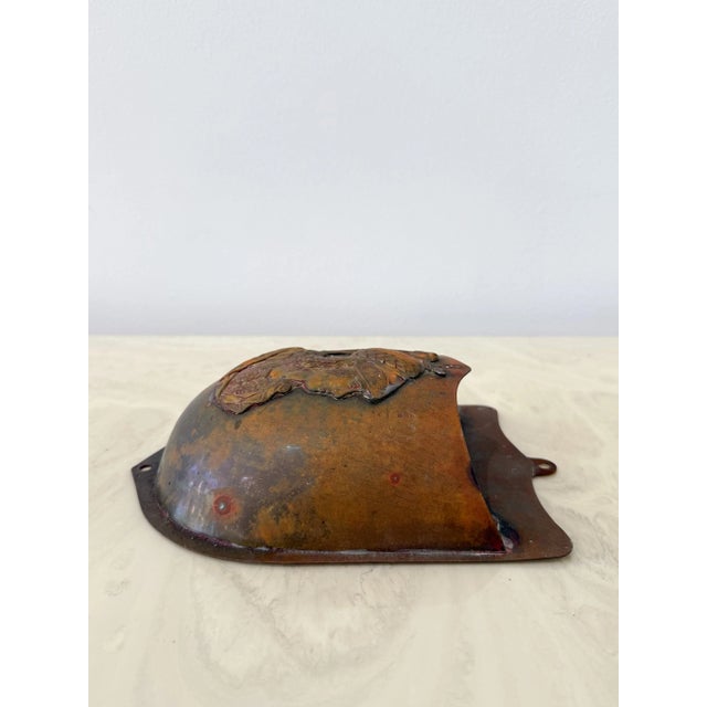 Vintage Embossed Copper Gladiator Wall Pocket For Sale - Image 4 of 6