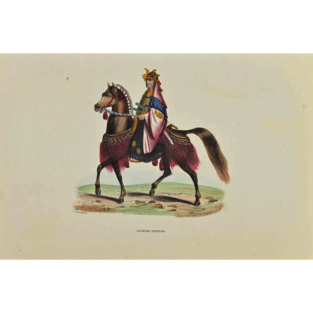 Japanese General is a lithograph made by Auguste Wahlen in 1844. Hand colored. Good condition. At the center of the...