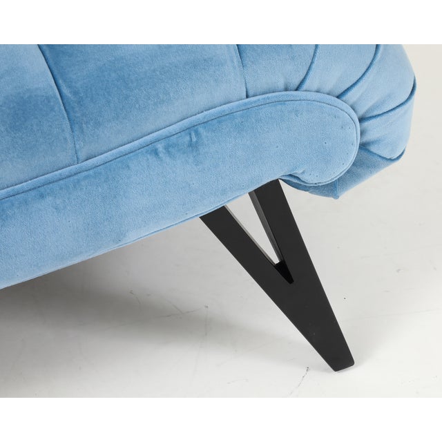 Wood Grosfeld House Oversized Slipper Chairs 1960's Design For Sale - Image 7 of 14