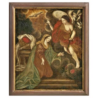 Italian School Artist, Announcement, Oil on Canvas, 17th Century, Framed For Sale
