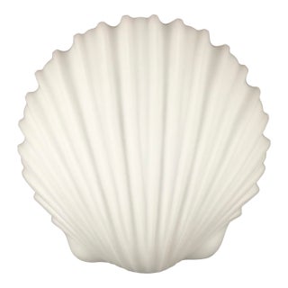 1 of 3 Large Minimalist Opaline Glass Shell-Shaped Wall Lights From Limburg, Germany, 1970s For Sale