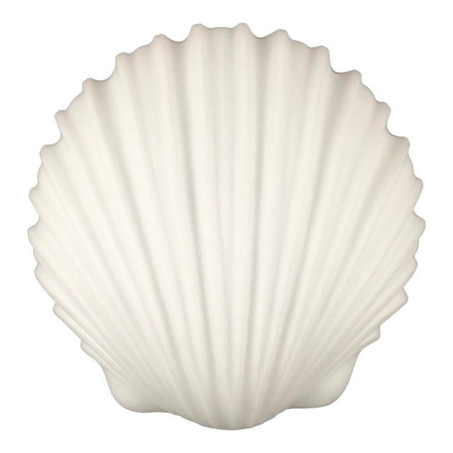 1 of 3 Large Minimalist Opaline Glass Shell-Shaped Wall Lights From Limburg, Germany, 1970s For Sale