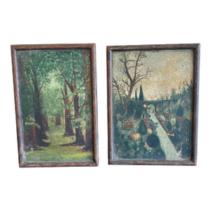 Antique Pair English Paintings