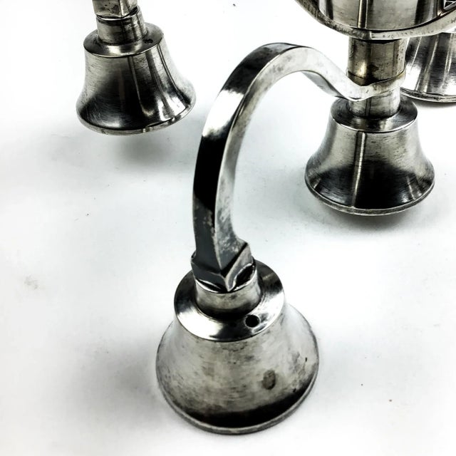 Post Modern Nickle Silver Candelabra For Sale - Image 9 of 13