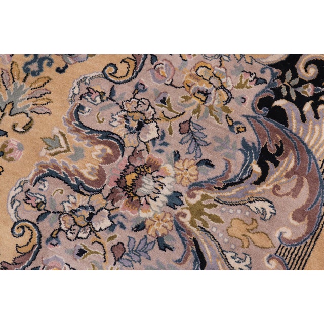 Art Nouveau Foral 1990's Pak-Persian Gold/Gold Wool Rug - 12'0'' X 17'8'' For Sale In New York - Image 6 of 9
