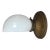 1910 or Earlier Brass Wall Sconce With White Glass Shade, All Original For Sale
