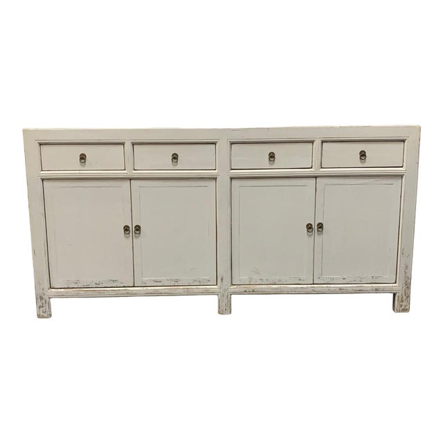 White 4-Door Wooden Cabinet For Sale