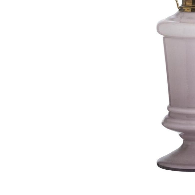 Glass and Crystal Table Lamp in Opaline Glass For Sale - Image 3 of 6