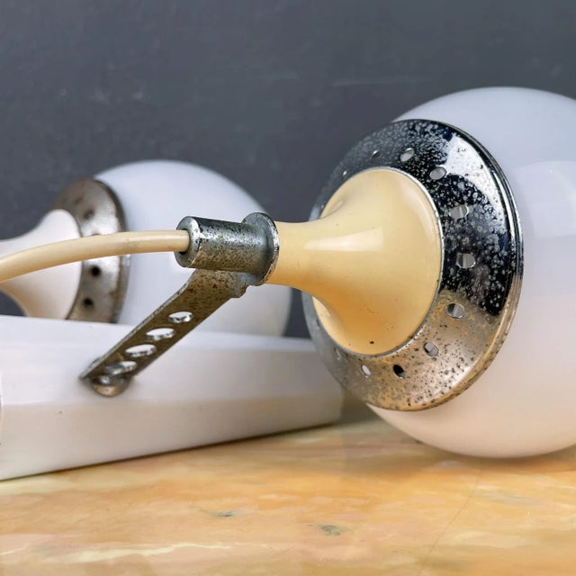 Metal Mid-Century Itlian White Sconces by Targetti Sankey, 1960s Set of 2 For Sale - Image 7 of 15