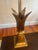 Rembrandt Lamp Company 1970s Rembrandt Lamp Company Hollywood Regency Brass Palm Leaf Torchiere Table Lamps With Original Shades - a Pair For Sale - Image 4 of 12
